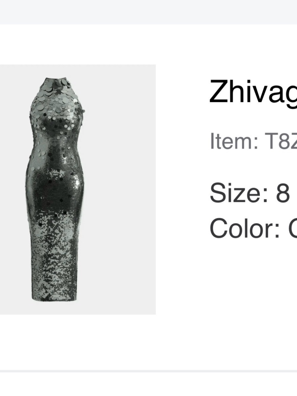 Zhivago Olive Sequin Halter Midi Dress